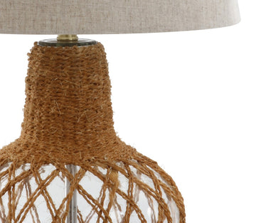 Joseph 28.5" Glass /Rope LED Table Lamp - JONATHAN Y